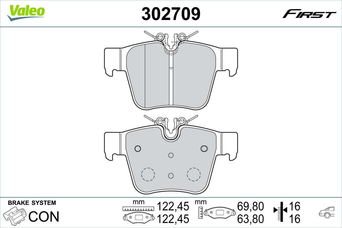 VALEO Fékbetét, mind 302709_VALEO